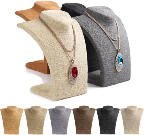 Vista 2 de Maniquí de cuerda para mujer, soporte de exhibición de joyas, soporte para collar, soporte para pecho