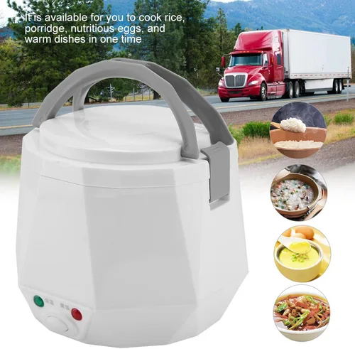 Vista 8 de 24V 140W 1.6 L Eléctrica Portátil Multifuncional Arrocera Cocina Vaporizador de Alimentos para Camión (Blanco)