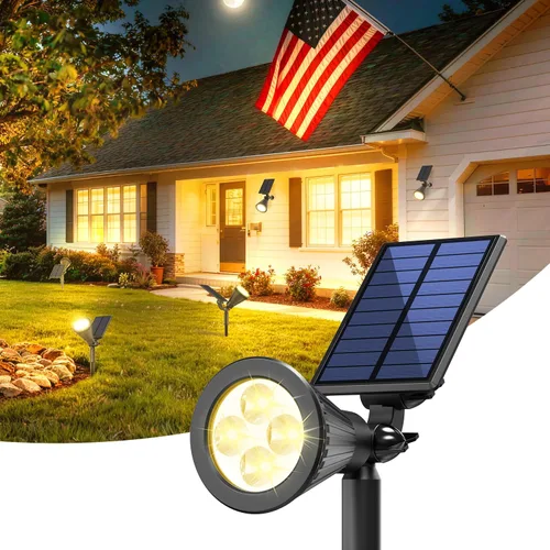 Vista 13 de JEJOT Paquete de 6 focos solares impermeables para exteriores con haz de Blanco cálido
