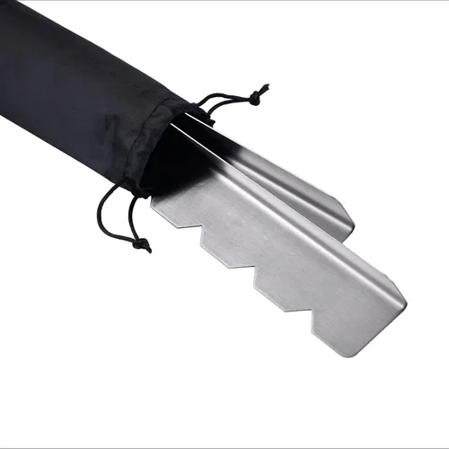 Vista 6 de Kabob - Juego de 2 brochetas de acero inoxidable Estante de metal para brochetas 2 piezas