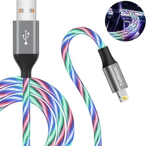 Vista 9 de Cable de carga para iPhone, cable Lightning de 3 pies con certificación MFi de Apple, cable de carga rápida USB de alta velocidad, cable