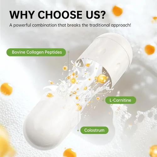 Vista 5 de DrBioCare Suplemento de Complejo de Colágeno Vivo L-Carnitina, Péptidos de Colágeno de Bóvinos Alimentados con Pasto, Colostro Bovino, Extracto