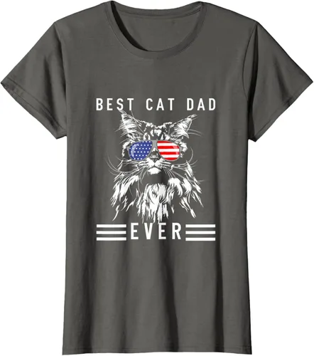 Vista 8 de Funny Maine Coon Cat Best Cat Dad Ever Funny Cat Maine Coon Camiseta, Negro, S