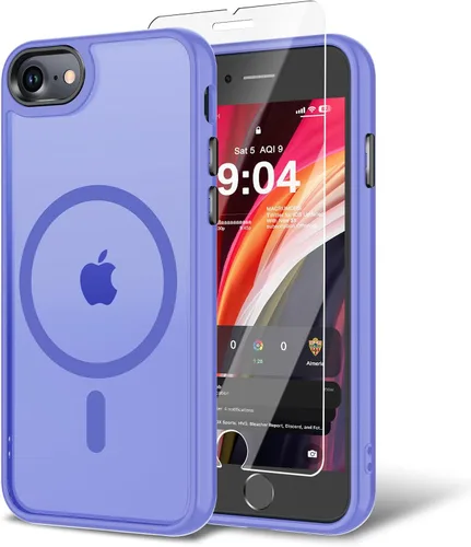 Vista 109 de Funda para iPhone 11 con protector de pantalla, compatible con MagSafe, ultra delgada, translúcida, mate, a prueba de golpes, color negro