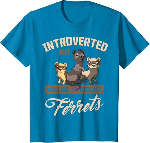 Vista 88 de Camiseta para amantes de los animales de los hurones, Negro, S