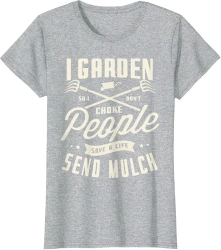 Vista 21 de I garden so I don't choke People save Life spend mulch T-Shirt, Negro