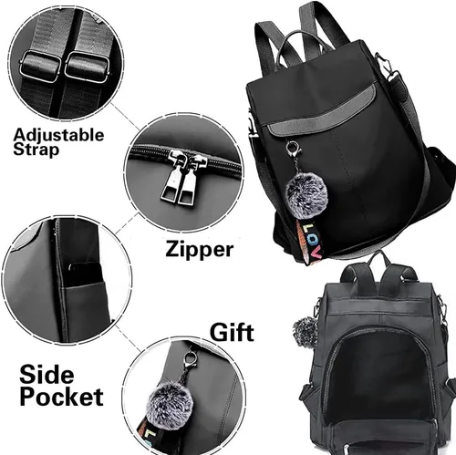 Vista 22 de Mochila para mujer, impermeable, antirrobo, bolsa de viaje, estiloA , L, Mochila
