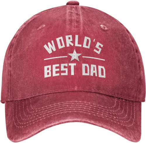 Vista 3 de Worlds Best Dad Hat - Gorra de béisbol ajustable de algodón para papá, regalos de cumpleaños para el día del padre