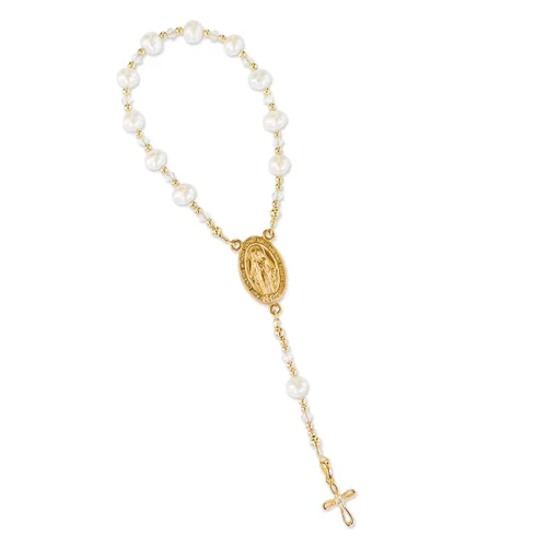 Vista 9 de Precious Pieces Rosario azul de plata de ley regalo de bautismo para bebés niños