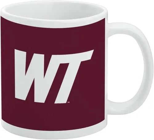 Vista 444 de Taza de cerámica con el logotipo principal de la Universidad Rider, taza de regalo novedosa para café, té y bebidas calientes, 11oz, blanca