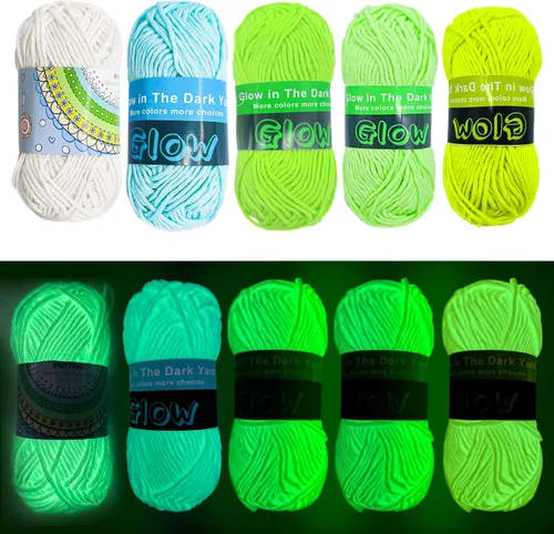 Vista 9 de 4 piezas de hilo que brillan en la oscuridad, suministros de costura, (55yd 164.0 ft) para ganchillo para manualidades, manualidades y costura