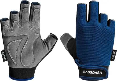 Vista 6 de BASSDASH Guantes de pesca Astro para hombres y mujeres, guantes sin dedos para pesca deportiva, kayak, remo, vela, MTB