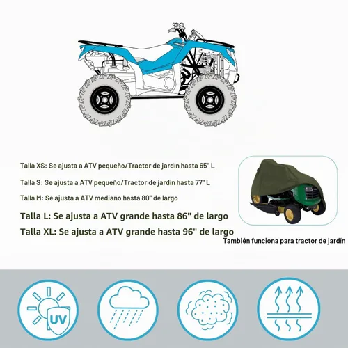 Vista 7 de EliteShield Cubierta ligera para ATV, cubierta cuadra resistente al clima, cubierta para cuatro ruedas resistente al agua y al viento, cubierta