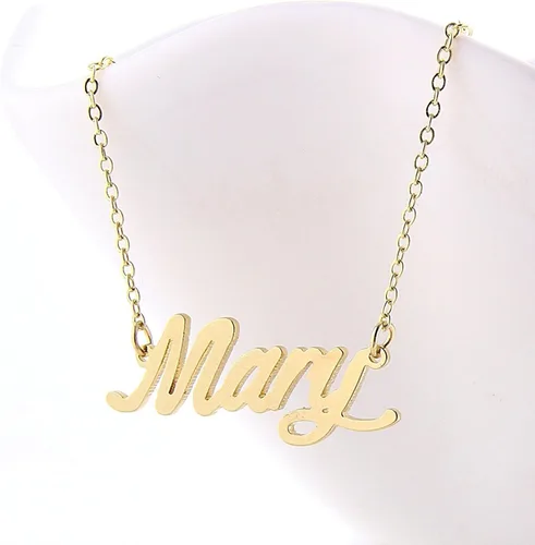 Vista 3 de HUAN XUN - Collar con nombre personalizado en plata dorada