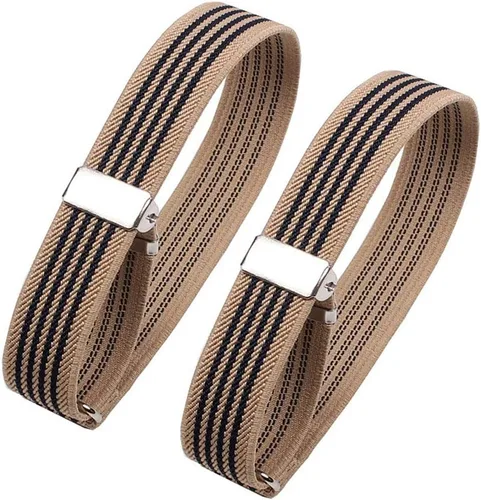 Vista 4 de 12 unids/6 pares de brazaletes elásticos ajustables unisex, antideslizantes, para camisas, ligueros, brazaletes deportivos para mujeres y hombres, 6