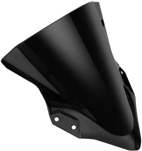 Vista 3 de Parabrisas de doble burbuja de plástico ABS para parabrisas Kawasaki Ninja 400 2018 2019 2020 2021 (negro)