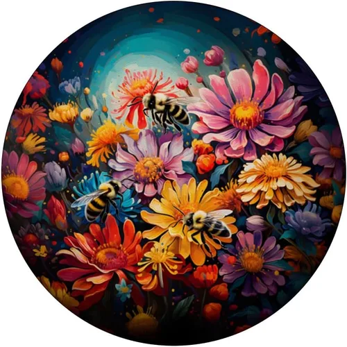 Vista 3 de Abejorros caprichosos en flores vívidas y coloridas PopSockets PopGrip estándar