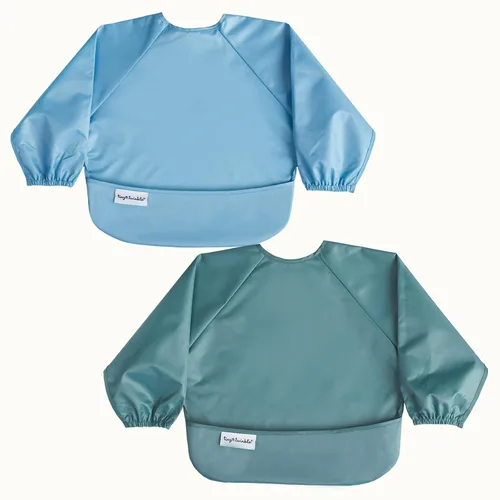 Vista 36 de Tiny Twinkle Babero de manga larga para bebés y niños pequeños Paquete de 2 baberos impermeables para comer, lavable a máquina y artículos