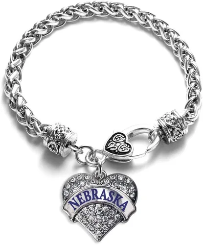 Vista 128 de Pulsera de plata con dije de corazón pavé con joyas de circonita cúbica