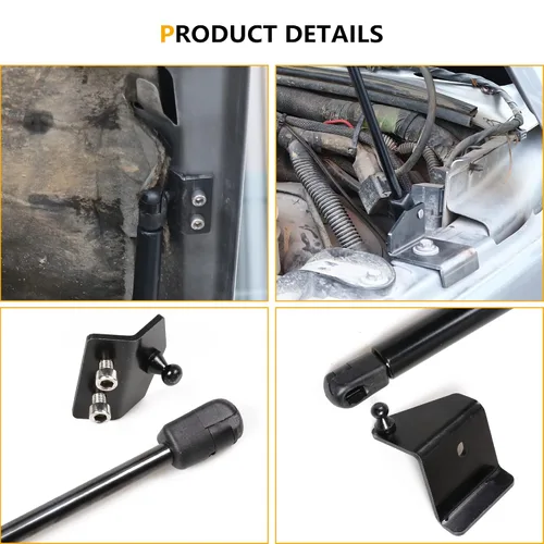 Vista 6 de Kit de asistencia de soporte de elevación de puntales de capó RERPRO compatible con Jeep Wrangler JK Unlimited 2/4 puertas 2007-2018 Accesorios