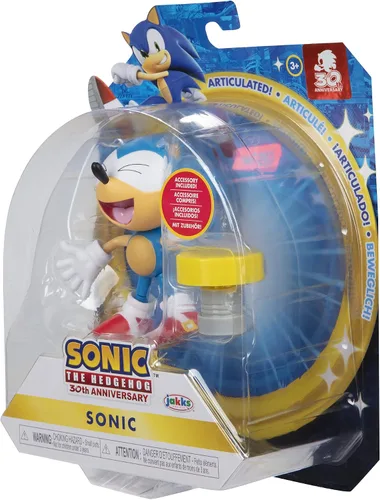 Vista 9 de Sonic The Hedgehog - Figura de acción clásica de Sonic con resorte coleccionable de 4 pulgadas