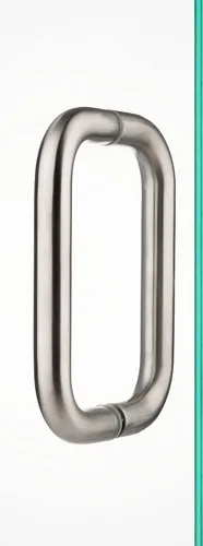 Vista 2 de Rockwell Tirador tubular de seguridad para puerta trasera con puerta trasera, acabado de níquel cepillado de 6 pulgadas, para puertas de ducha