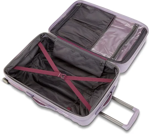 Vista 3 de American Tourister Cascade Hardside - Maleta giratoria ligera, Púrpura (Purple Haze), Cascade Hardside Equipaje Expandible Con Ruedas Giratorias