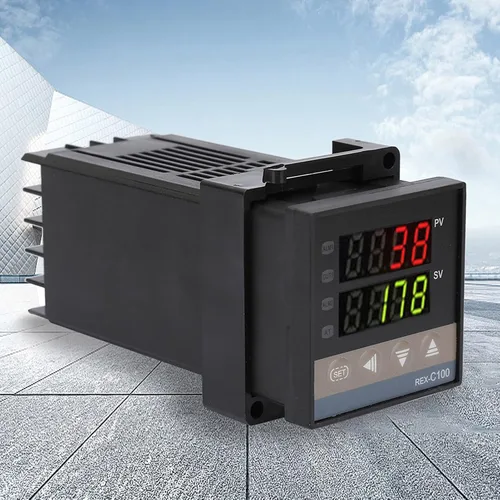 Vista 3 de REX C100 PID Controlador de temperatura, alarma de 32.0 °F ~ 2,372.0 °F LED PID controlador de temperatura Kit de termostato AC 110V -240V
