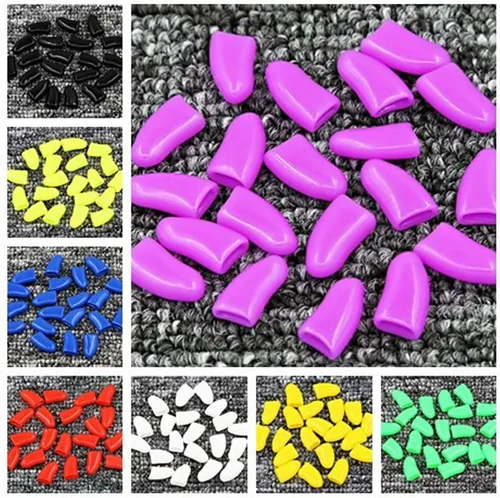 Vista 3 de 100 tapas de uñas para perro, tapas de uñas de perro para patas de perro con 5 pegamento adhesivo+5 aplicaciones e instrucciones
