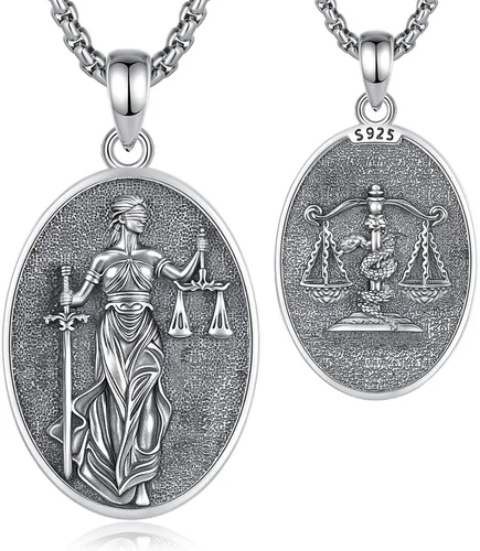 Vista 82 de EUDORA Collar de plata de ley 925 con moneda Hécate, Athena, Perséfono, Nyx, diosa de la luna triple, diosa celta, rueda de Hécate, llave, regalo