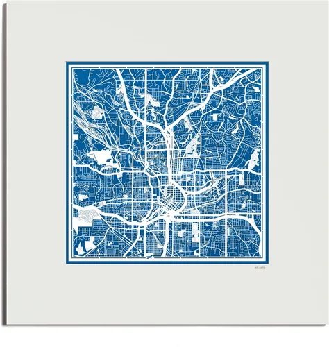 Vista 102 de O3 Design Studio San Diego, CA Paper Cut Map Matted Grey 20x20 in Paper Art