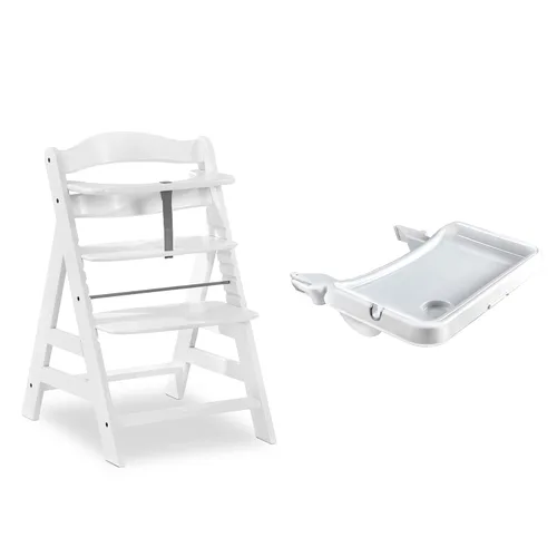 Vista 14 de hauck Alpha+ Grow Along - Trona elevada de madera de haya maciza con asiento ajustable, arnés de seguridad de 5 puntos y barra de parachoques