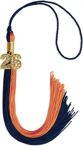 Vista 187 de Endea Graduation Borla de doble color con dije dorado (negro/oro brillante, 2022)