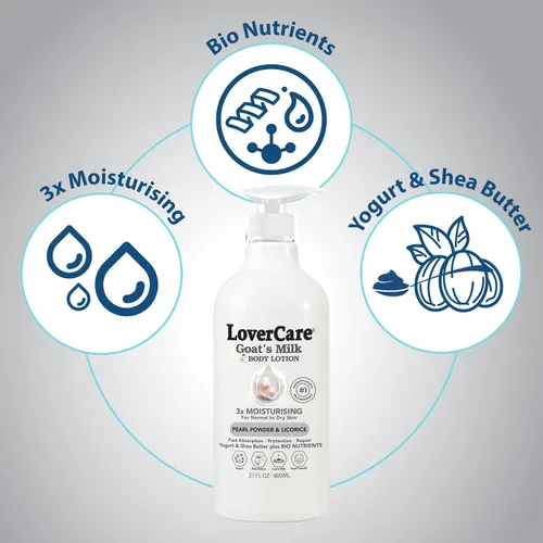 Vista 5 de Lovercare Loción Corporal de Leche de Cabra para Piel Seca Perla 27.05oz (27.1 fl oz) - Paquete de 2..
