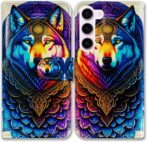 Vista 13 de Bcov Funda para Galaxy S23 Fe, funda de piel con tapa y función atril para Samsung Galaxy S23 FE