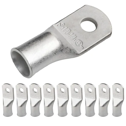 Vista 176 de SELTERM 5 piezas terminales de cable de cobre estañado 1/0 AWG perno de 1/2", extremos de cable de batería, terminales de anillo, conectores