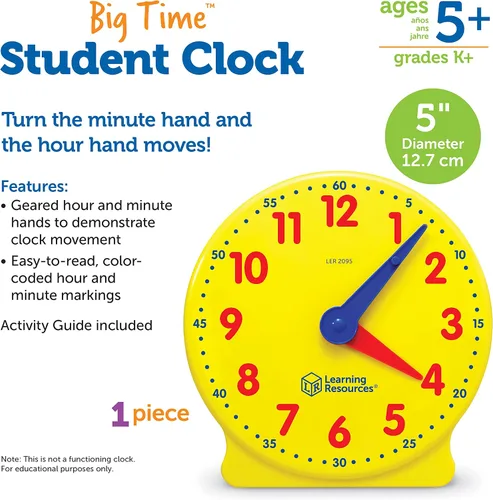 Vista 6 de Learning Resources Big Time reloj de estudiante, 12 horas