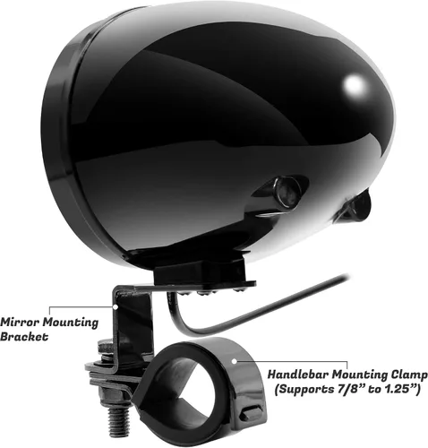 Vista 6 de GoHawk Altavoces para Motocicleta Bluetooth, Altavoces Impermeables y Sistema de Sonido de Audio con Amplificador, Resistente a la Intemperie, Radio