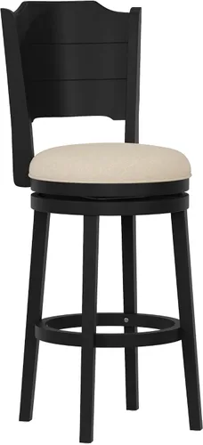 Vista 21 de Hillsdale Clarion - Taburete de Altura Giratoria de Madera para Barra, Negro
