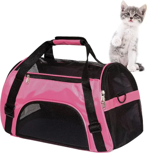 Vista 9 de MuchL Transportador de mascotas de lados suaves para gatos, transportador de perros para gatos pequeños y medianos, perros, cachorros, transportador