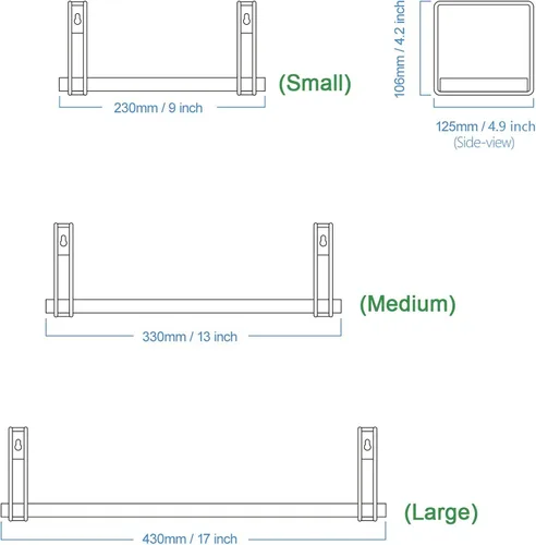 Vista 3 de RIWATANA - Juego de 3 estantes flotantes rústicos y estantes de pared de madera (contiene 2 artículos)