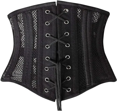 Vista 3 de SHAPERX Corsé de acero 26 para mujer, corsé corto con huesos, torso de entrenamiento de cintura resistente
