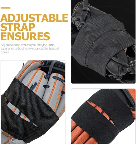 Vista 6 de Garneck 4 piezas de correa para guantes de béisbol, accesorios deportivos, guantes de sóftbol, guantes de béisbol, banda envolvente, guante