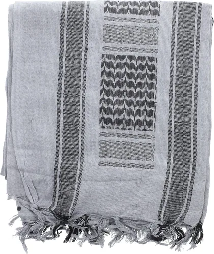 Vista 5 de ARMYU - Bufanda táctica militar árabe Shemagh, Keffiyeh, 100% de algodón Azul & blanco