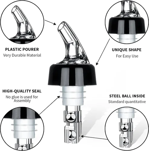 Vista 2 de SuproBarware Vertedor automático de botellas medido – Quick Shot Spirit Measure Pourer Bebidas Vino Cóctel Dispensador de Herramientas de Bar