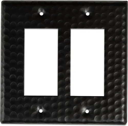Vista 17 de Monarch Abode placa de pared basculante de una banda, placa de pared de cobre puro martillado a mano para un solo interruptor, cubierta decorativa