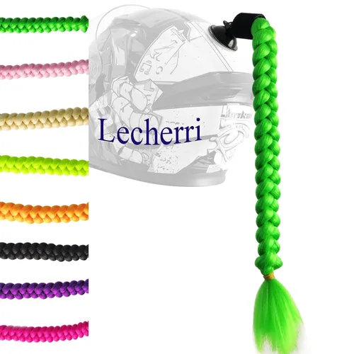 Vista 10 de Extensión de cola de caballo de trenzas largas con ventosa para casco, 1 unidad, accesorios para casco, trenzas para decoración de cabello
