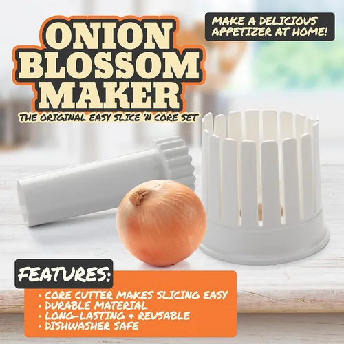 Vista 11 de Onion Blossom Maker con el cuenco original Better Breader: el juego todo en uno incluye rebanador de cebolla floreciente y estación de empanado sin