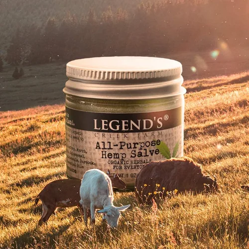 Vista 4 de Legend's Creek Farm Herbal Salve - Ungüento curativo con aceite de cáñamo, consuelda y mirra, bálsamo natural para piel agrietada, rasguños