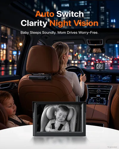 Vista 7 de LUCKVIEW GOF1 Cámara inalámbrica para coche de bebé con monitor compacto
